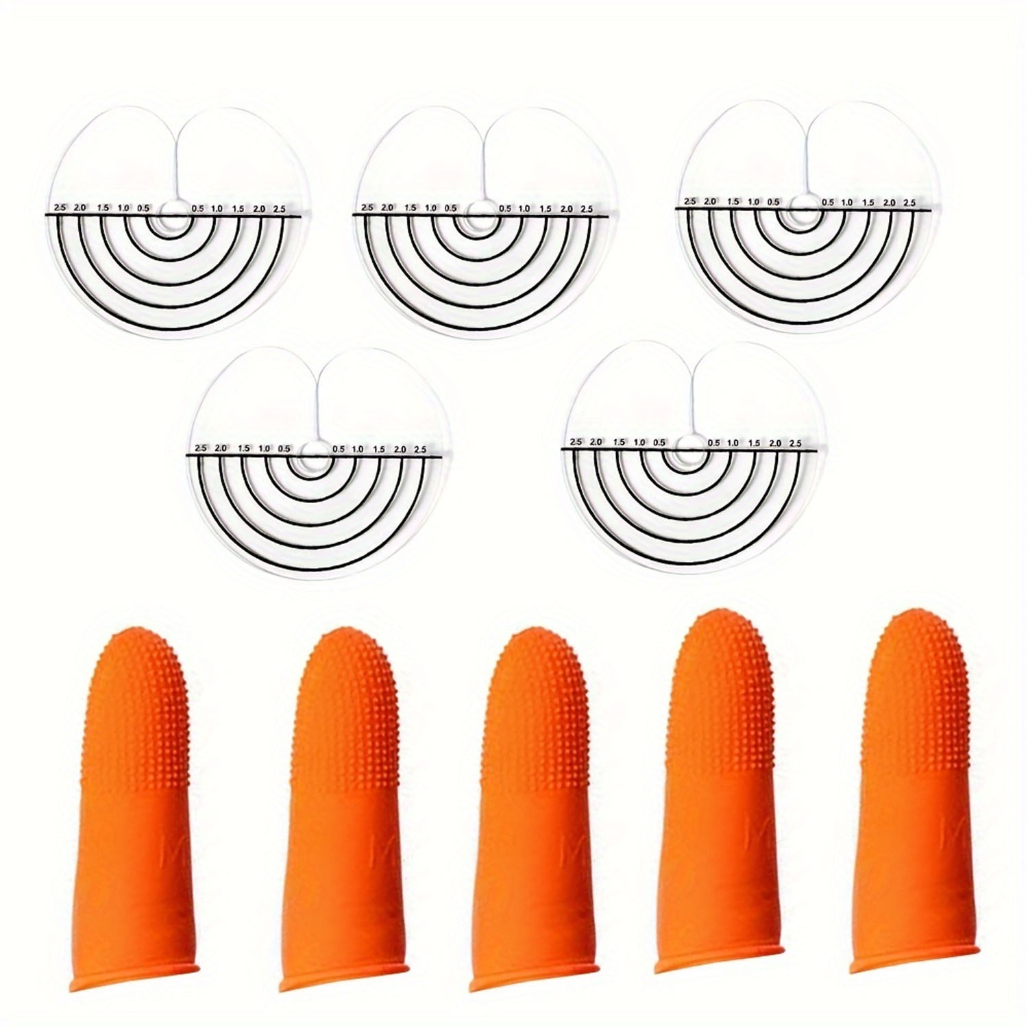 Latex Disposable Glove - 5 stuks ronde haarverlengstukken met gradaties